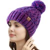 PAGE ONE Womens Winter Ribbed Beanie Crossed Cap Chunky Cable