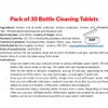 Bottle Cleaning Tablets Pack of 30. Effervescent Eco Dissolving Tabs