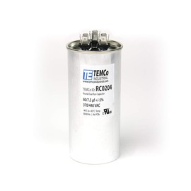 TEMCo 80+7.5 uf/MFD 370-440 VAC Volts Round Dual Run Capacitor 50+60 Hz AC Electric - Lot -1 (Optional uf/MFD, Voltage and Lot Quantities Available)