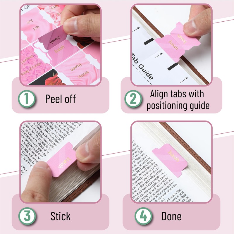 Mr. Pen- Bible Tabs, 75 pcs, Rose Elegance, Gold Foil