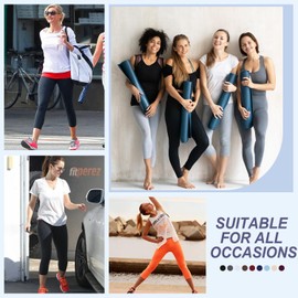 FULLSOFT 4 Pack Leggings with Pockets for Women,Soft High Waisted Tummy Control Workout Yoga Pants, 09-capri-4 Black, Large-X-Large