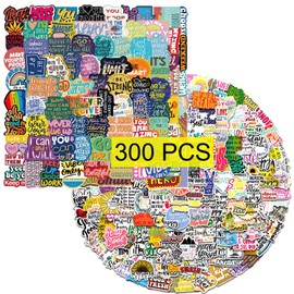 GTOTd Inspirational Sticker Sayings Stickers (Pack of 300) Motivational Gifts Merch for Laptop Water Bottle Phone Accessories Car Bumper Window Helmet Decor Teens