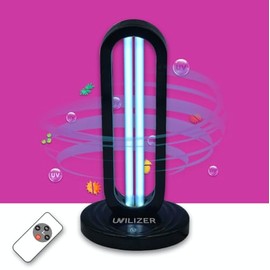 Rveal UVILIZER - UV Light Sanitizer & Ultraviolet Disinfection Lamp (38W UV-C Cleaner for Home, Room, Travel | 3-Speed Timing and Remote Control | No Odor, Toxins, Water | UVO254 | USA)