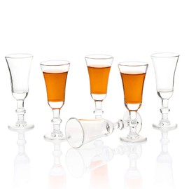 Cordial Glasses,1 OZ Lead-Free Limoncello Glasses, Clear Aperitif Glasses Set of 6
