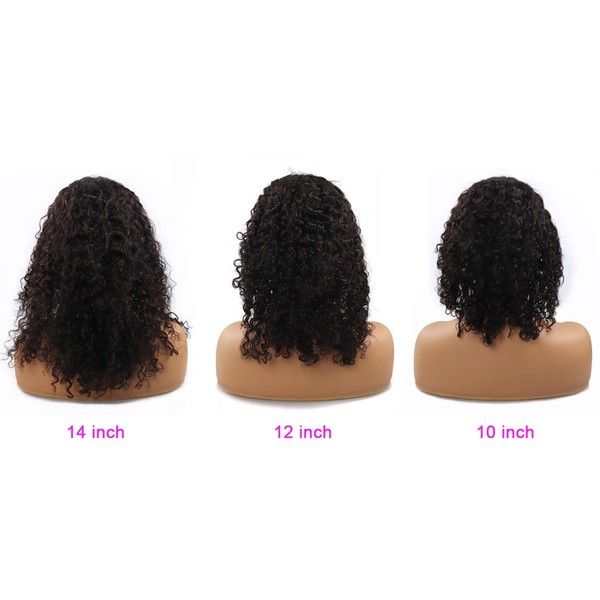 VGTE Hair Brazilian Virgin Human Hair Lace Front Wigs Glueless Short Bob Curly Human Hair Wigs with Baby Hair for Black Women Natural Color Wigs(12inch)