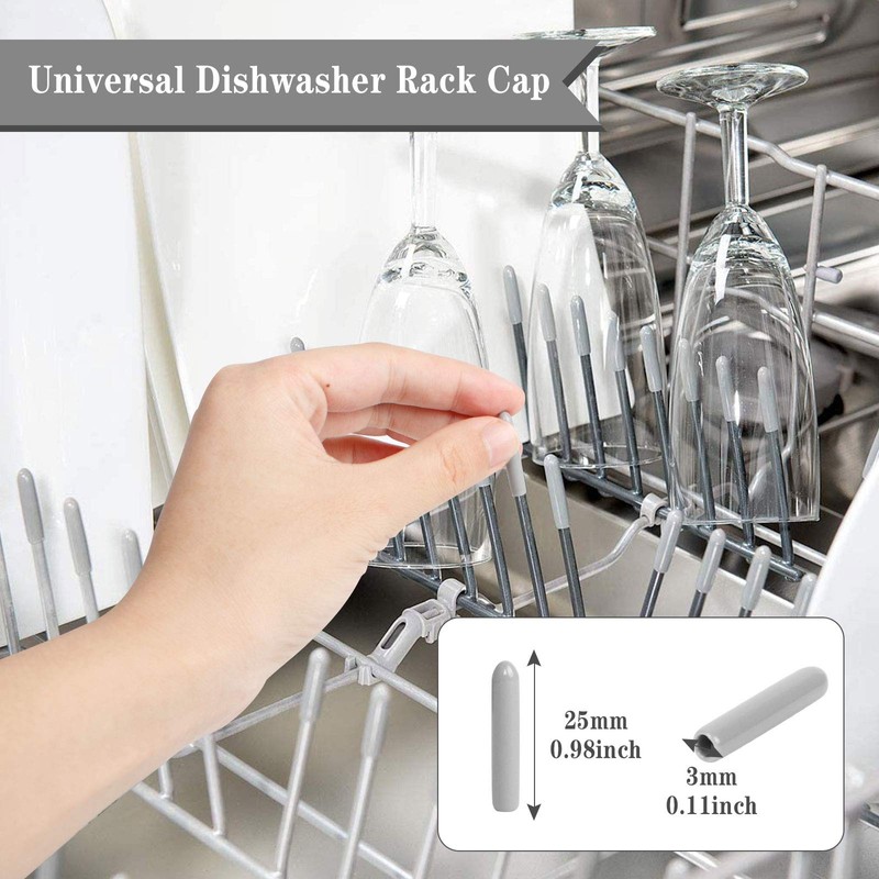 200 Pcs Universal Dishwasher Prong Rack Caps Dishwasher Rack Protective