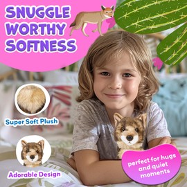 Forest & Twelfth 7" - 8" Stuffed Animal, Soft Plush Toy, Cute Stuffed Animal for Boys and Girls, Realistic Looking Small Stuffed Animals, Nursery and Room Decor (Coyote 7")