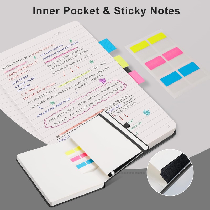 EMSHOI Notebook A5 Lined Journal - 400 Pages 100gsm Thick