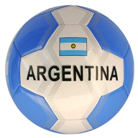 Football Argentina with Silver Flag Size 5 Colour White/Light Blue