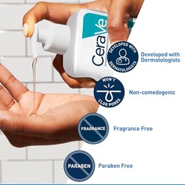 CeraVe Limpiador Facial para Tratamiento del Acné, Limpiador de Ácido Salicílico con Arcilla Purificadora, Niacinamida y Ceramidas, Control de Poros y