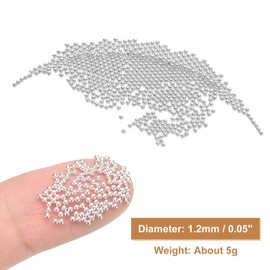 HARFINGTON 2pcs Nail Art Beads 0.05" (1.2mm) Mini Metal 3D Caviar Nails Beads Ball Bubble Bead with Bags for Nail Art DIY Craft Decoration, White
