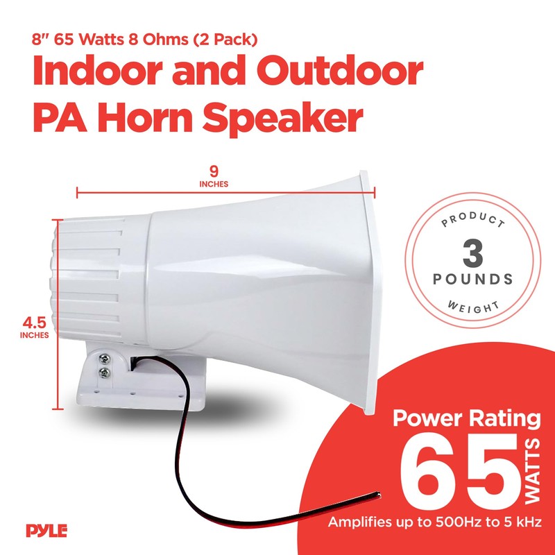Pyle 8'' Indoor and Outdoor 65 Watts Heavy Duty Portable