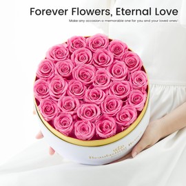 Beaulasting Roses Preserved Roses Forever Flowers Roses in A Box 27 Piece Forever Real Roses Mother's Day Flowers Birthday for Her Mom Women Wife Valentine's Day, Pink