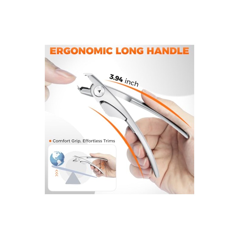 DRMODE Cortauñas Recto Para Hombres, Ergonómico De 18 Mm Para