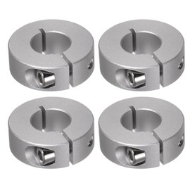 sourcing map 4pcs Shaft Collar 16mm Bore Aluminum Alloy Set Screw Split Clamp-On Collars, 35mm OD, 12mm Width, for Wheel Barrow Axle, Gearbox Assemblies, Machine Tools, Industry, Anodization