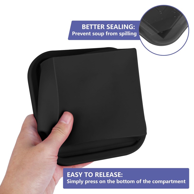 Kinggrand Kitchen 2 Cup Silicone Freezer Trays with Lid 4