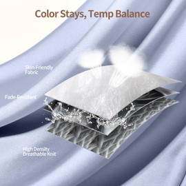 Silk Pillow Cases Satin Pillowcases: Set of 2 King Size Covers - Hidden Zipper for Hair & Skin - Color Stays Soft Temp Balance Cool Protector - Women Men Gift - Grey 20" x 40"