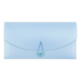 Small Accordion File Organizer - 13 Pocket Expanding Folder for Receipts, Bills, and Envelopes - Money Saving Binder (Blue)