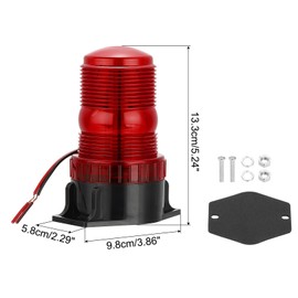 PATIKIL LED Strobe Warning Lights, 10V-80V Leds Flashing Lamps with Magnetic Base for Truck Tractor Vehicle Roof Forklift Golf Cart Mower UTV Car, Red
