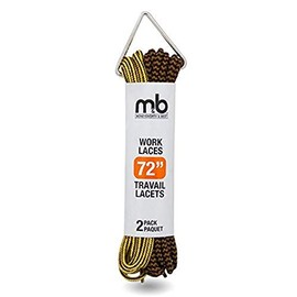 M&B Work Boot Laces 2 Pack, 72", brown