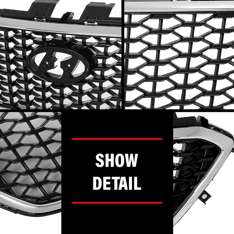 Front Upper Grille, Fit Hyundai Sonata 2015 2016 2017 W/o