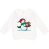 inktastic Winter Reading- Snowman with Books Toddler Sweatshirt 2T White