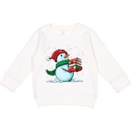 inktastic Winter Reading- Snowman with Books Toddler Sweatshirt 2T White 44980