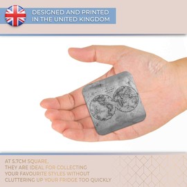 Destination Vinyl ltd Fridge Magnet bw - World Hemispheres Vintage Style Map #36330