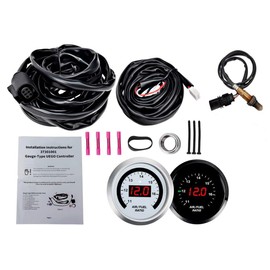 Ombialo 30-4110 UEGO Air Fuel Ratio Gauge 52mm with 4.9 LSU Sensor, wideband Sensor WideBand A/F Ratio UEGO O2 Controller Gauge Kit