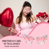 APLZGMG Birthday Glasses Happy Birthday Heart Shaped Sunglasses Pink Birthday