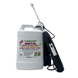1-gallon Lawnlift ready to use grass paint, shake and spray pro with electric sprayer wand. No more messy mixing. Instantly transform your lawn.