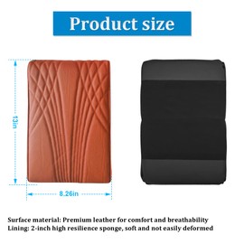 AICEL Car Armrest Box Height Increase Support Pad, Memory Foam Microfiber Leather Elbow Comfort Booster Pad, Center Console Waterproof Cushion Pillow, Soft Auto Arm Rest Protector Cover (Coffee)