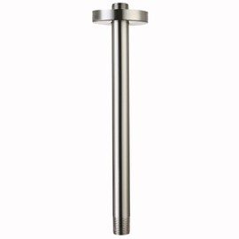 Nuodan 12 Inches Shower Arm with Flange, Replacement of Ceiling Mounted Straight Arm, Suitable For Fixed High Pressure Rain Showerhead and Rainfall Shower Head, Brushed Nickel