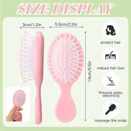 24 Pcs Mini Brush Little Travel Hairbrush Brush Mini Wet Hair Brush for Girls Detangling Soft Bristles Wet Hair Brush for Kids Most Hair Types Smoothing with Ease Knots (Fresh Colors)