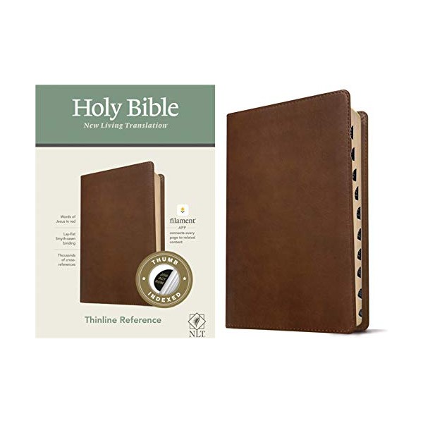 NLT Thinline Reference Holy Bible (Red Letter, LeatherLike, Rustic Brown,