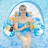 LAYCOL Adult Inflatable Pool Chair with Canopy, Ergonomic Headrest, Cup