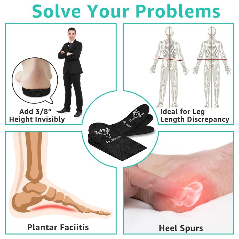 Dr. Shoesert Adjustable Orthopedic Heel Wedge Lift for Leg Length
