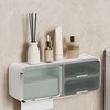 Drill Free Bathroom Tissue Storage Box Waterproof Bathroom Toilet Paper