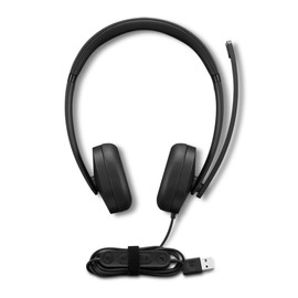 Lenovo USB-A Wired Stereo Headset for PC/Laptop, AI Noise Canceling via APP, 140g Lightweight, Replaceable Earcups, Double-Sided Boom Mic, in-line Controls with Mute for Call. Work with Teams/Zoom
