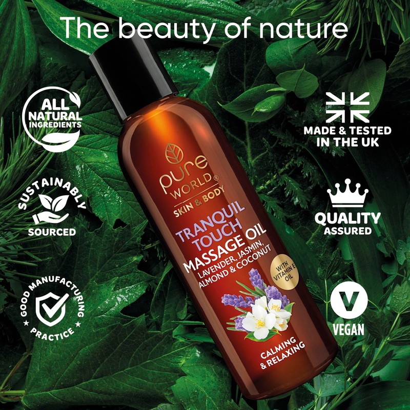 Pure World Tranquil Touch Massage Oil 100ml – Natural With