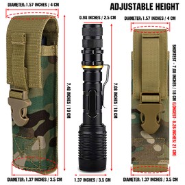 IronSeals 2 Pack Tactical Flashlight Pouch Holster Case Belt Bag, Molle EDC Organizer Pouch EMT Mini Scissor Tool Pouch