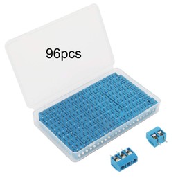 GTIWUNG Pack of 96 5 mm 2 Pin/3 Pin PCB Mount Screw Terminal Block, PCB Screw Terminal Connectors, Blue, 300 V 10 A (2 Pin-56, 3 Pin-40)