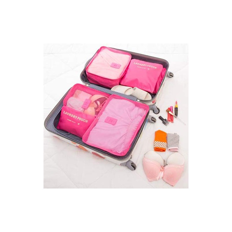 Go2buy 6pcs Travel Luggage Organizer Set Backpack Storage Pouches Suitcase