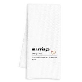 INDAJEDN Marriage Gifts Kitchen Towels, Bride and Groom Gifts, Engagement Gifts for Couples, Wedding Engagement Gifts for Couples Bride Groom, Bridal Shower Gifts, Newlyweds Gifts, 16x24inch