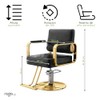 Raganet Silla Hidráulica Profesional Barbería Salón Belleza Base Metálica Redonda