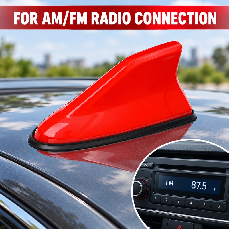 2 Pack Universal Shark Fin Car Roof Antennas with AM/FM