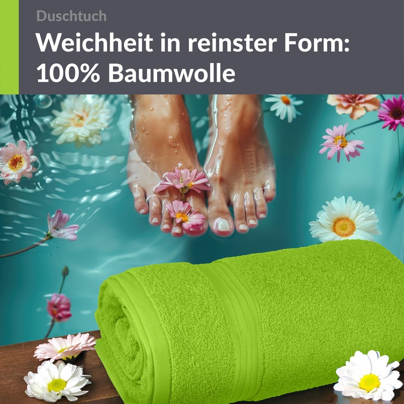 Lashuma Linz Beach Towel Apple Green Cotton Bath Towel for