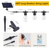 IPStank 48FT Solar-Powered RGB Outdoor String Lights – Dimmable Waterproof
