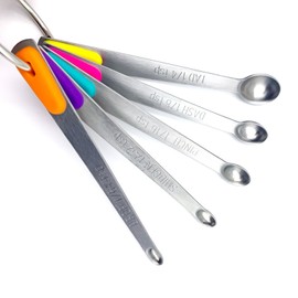 BIDEX Measuring Spoons Set, Small Measuring Spoon 1/64, 1/32, 1/16, 1/8, 1/4 tsp, Mini Measuring Spoons, Stainless Steel Measuring Spoons, Set of 5
