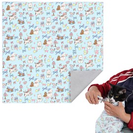GCJUYA 27.6" Cat Wrap for Cutting Nails Cats Grooming Bag Cat Restraint for Nail Clipping Swaddle Burrito Wraps Self-Adhesive Small Cat Blanket Calming Cozy Anti-Scratch Anti-Escape Pet Tool
